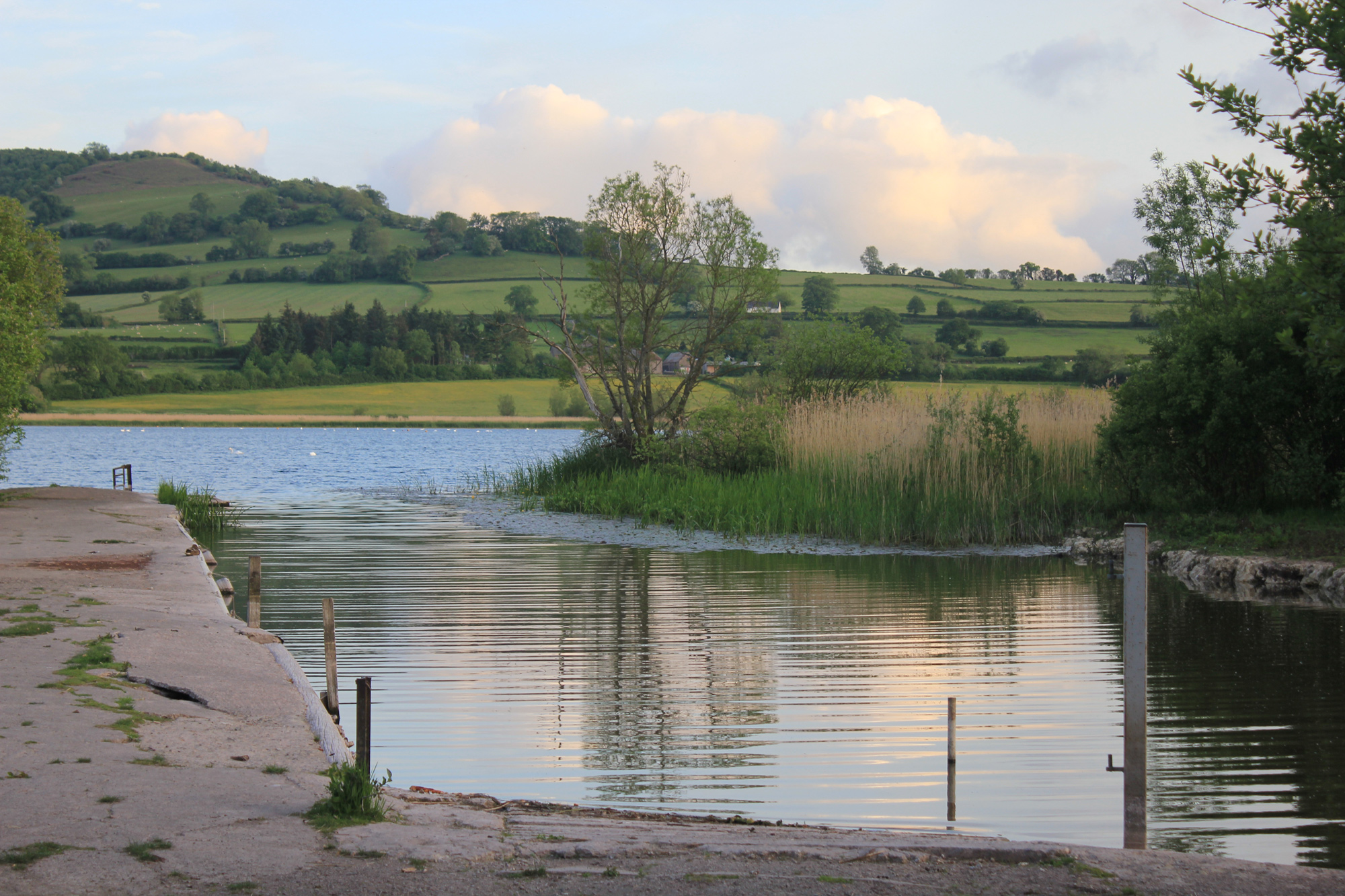 Llangorse Lake in the Brecon Beacons, June