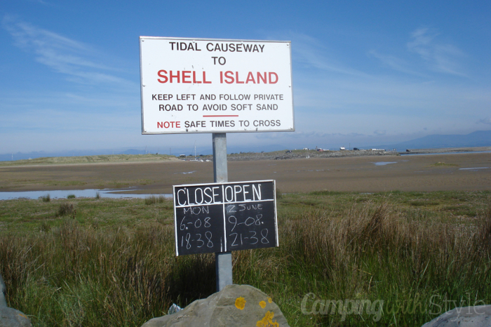 Shell Island entrance sign