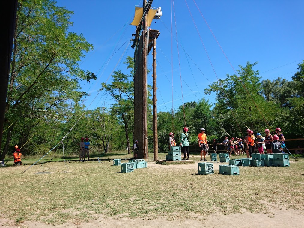 Crate stacking at Acorn Adventure in France