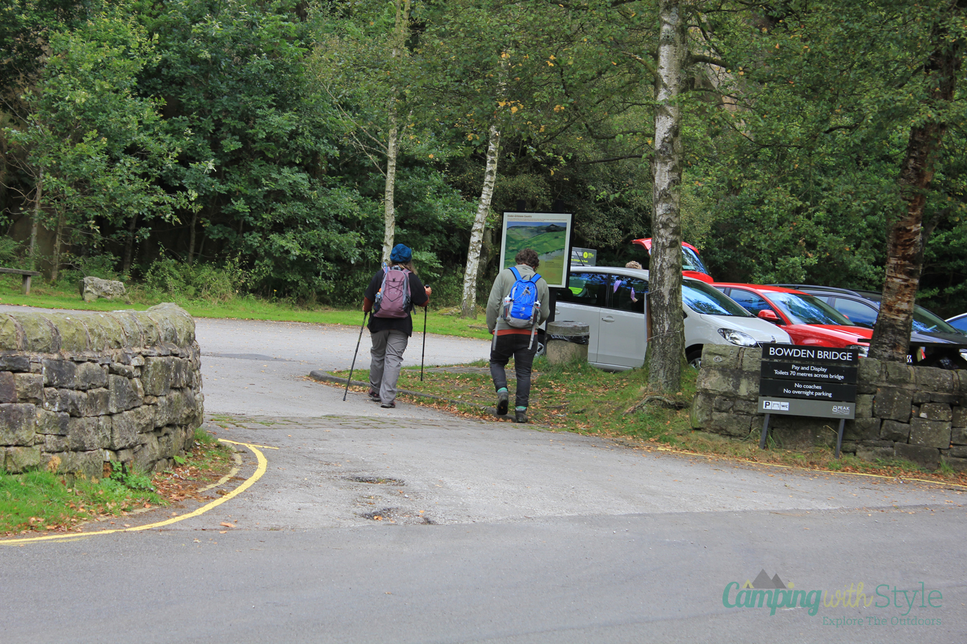 Bowden Bridge Carpark at the Start of the Walk Up Kinder Scout