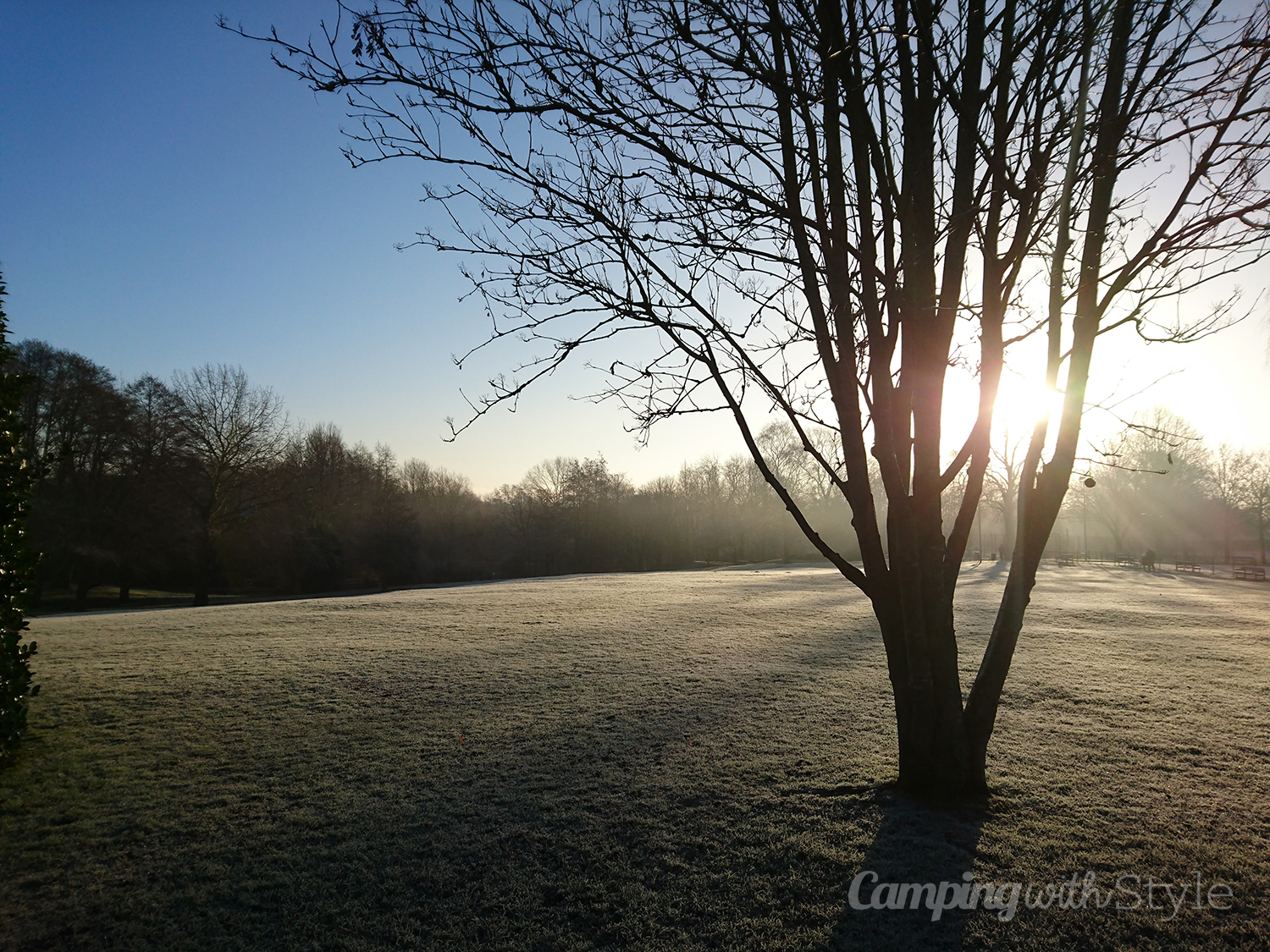 Winter walk in Sandbach town park