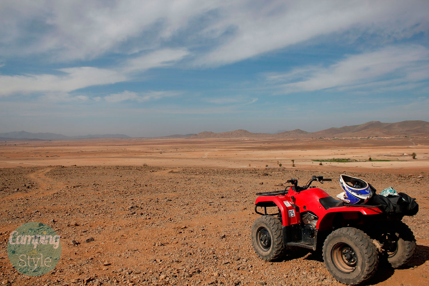 Quaed biking in the sahara desert