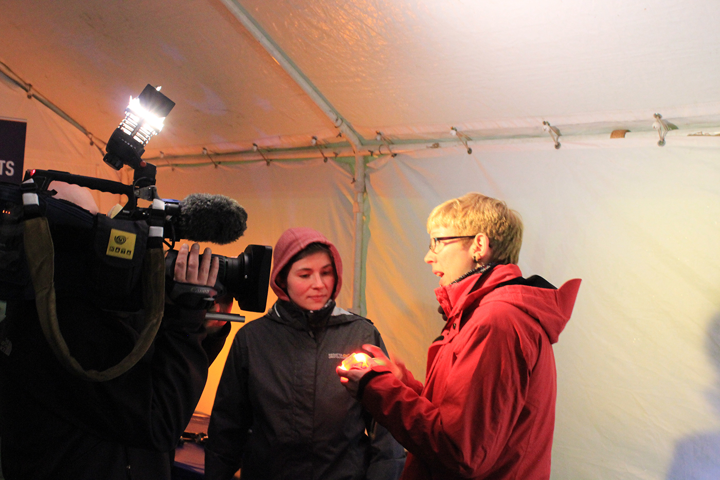 Bloggers interviews to camera