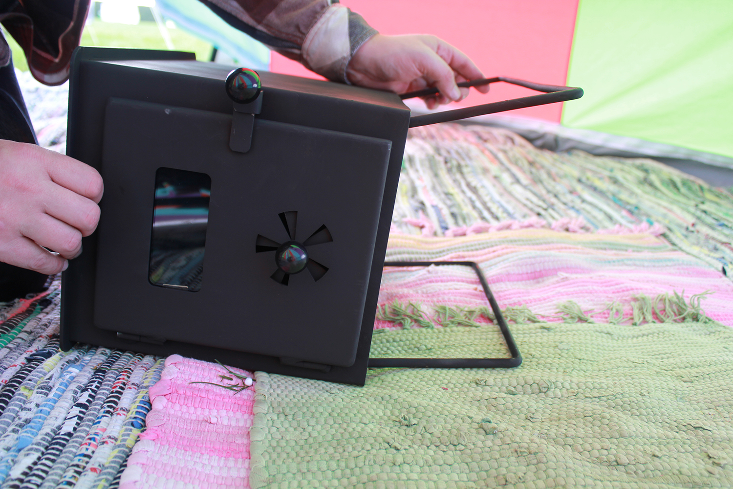 The fold out legs at the base of the Outbacker® 'Firebox' Tent Stove