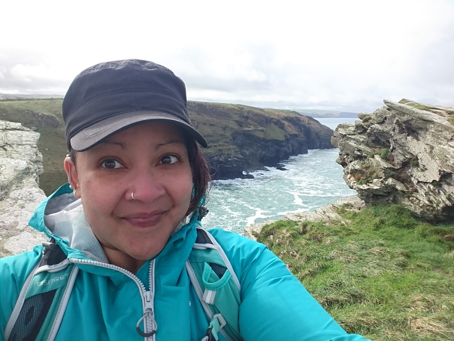 Me in Tintagel wearing my Osprey Tempest