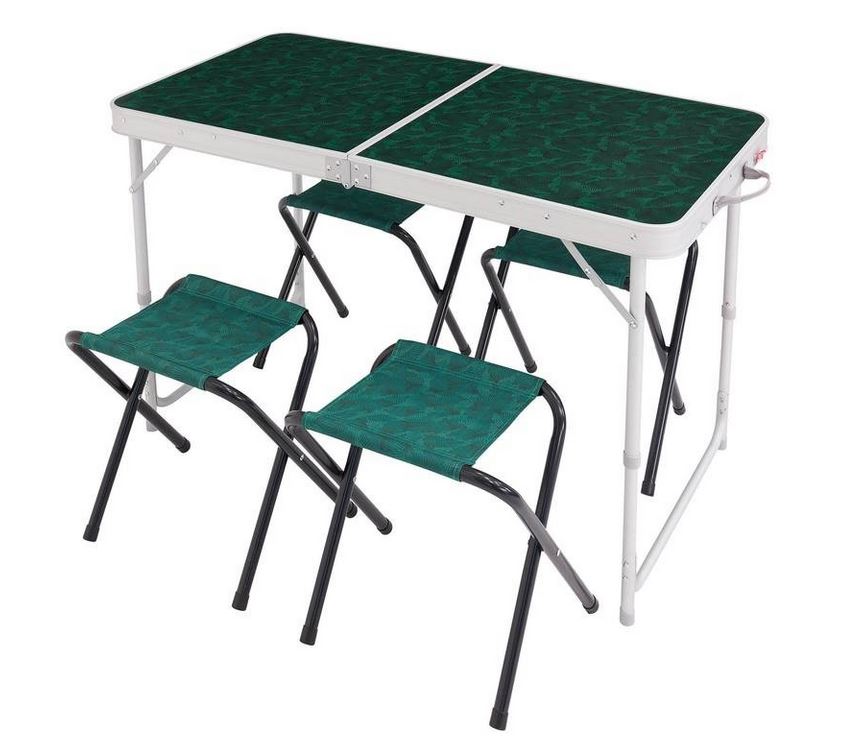 QUECHUA Camping/Hiking Table for 4 Persons with 4 Seats - Green £39.99