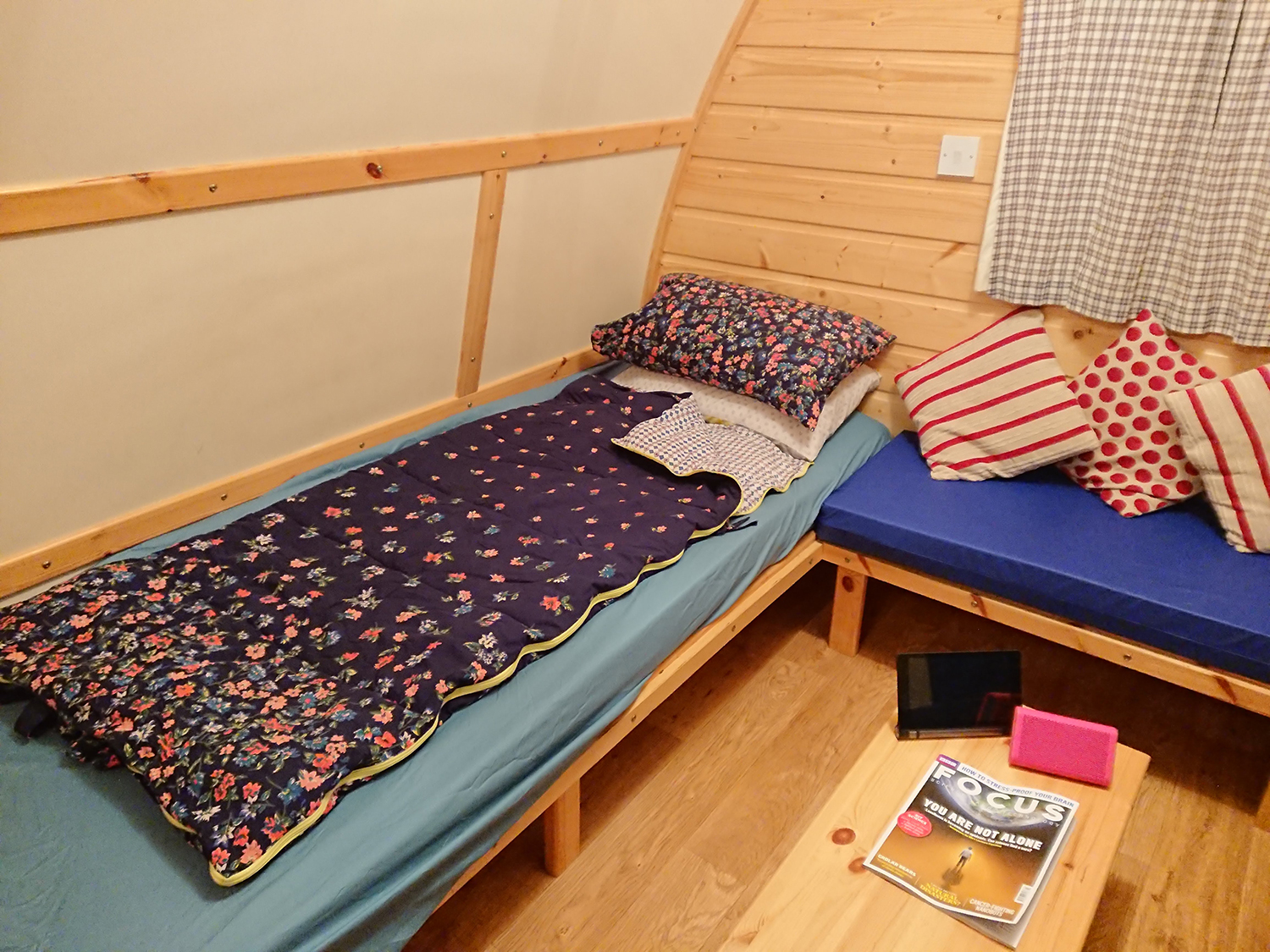 Inside wigwam cabins calrion lodge