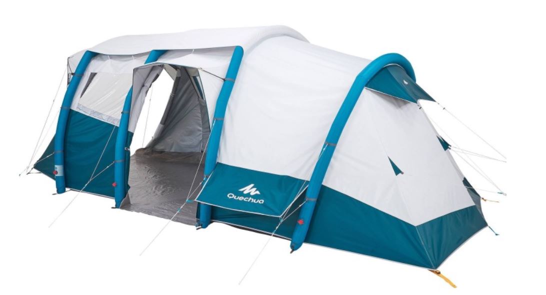 quechua air seconds 4.1 xl fresh & black family camping tent