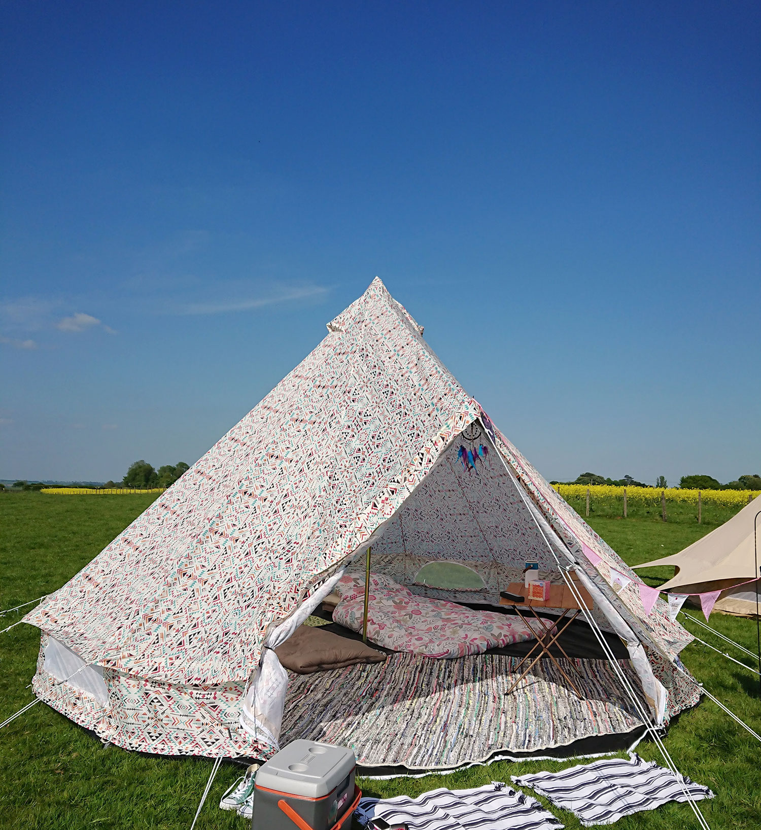 Boutique Camping Weekender Aztec Print Bell Tent