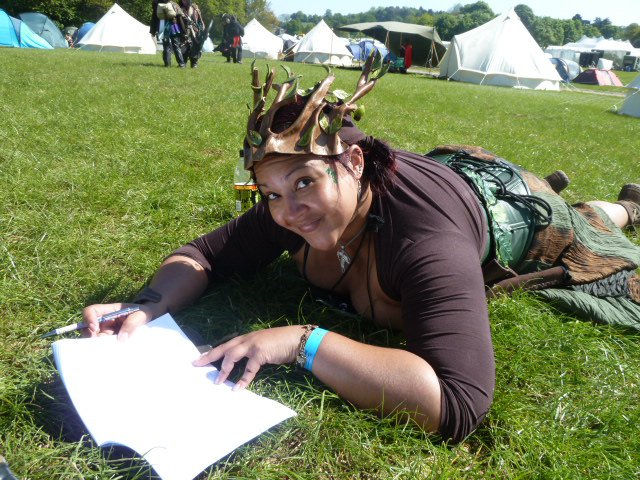 This is me, in costume. I currently play a Dryad (woodland Fae)