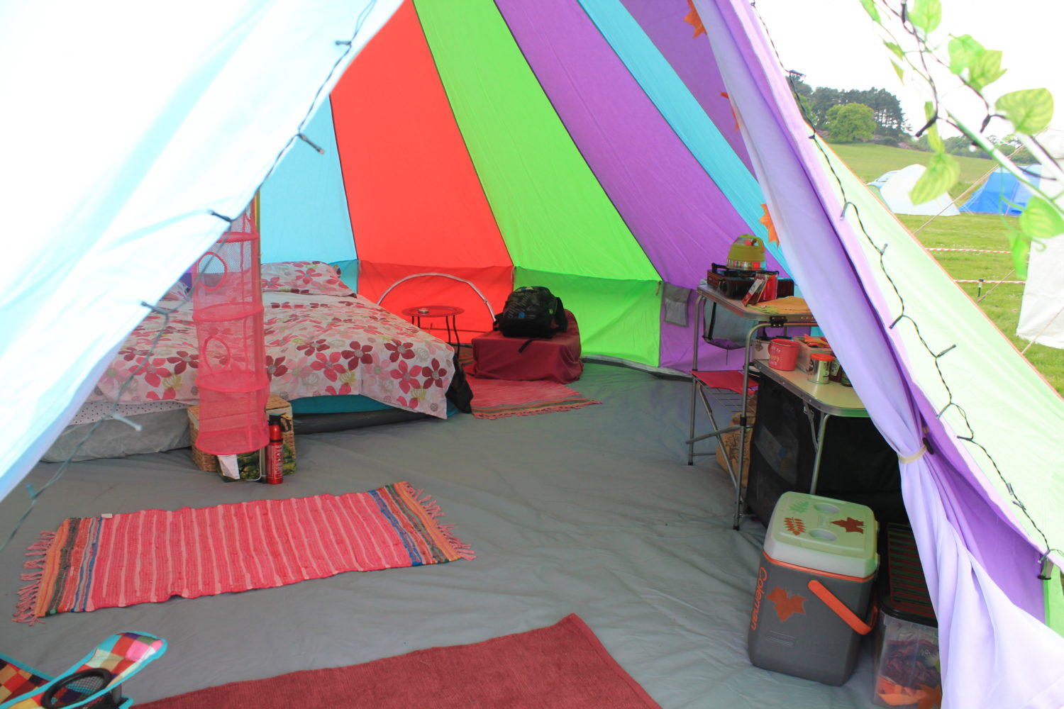 Multi Coloured Rainbow Bell Tent from Boutique Camping