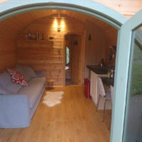 Inside the cabin at Hoe Grange Holidays, Derbyshire