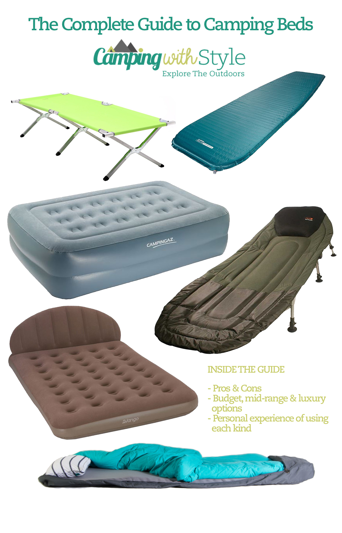 Air beds - Outwell Inflatable Mattress - Blow Up Mats for Camping uk