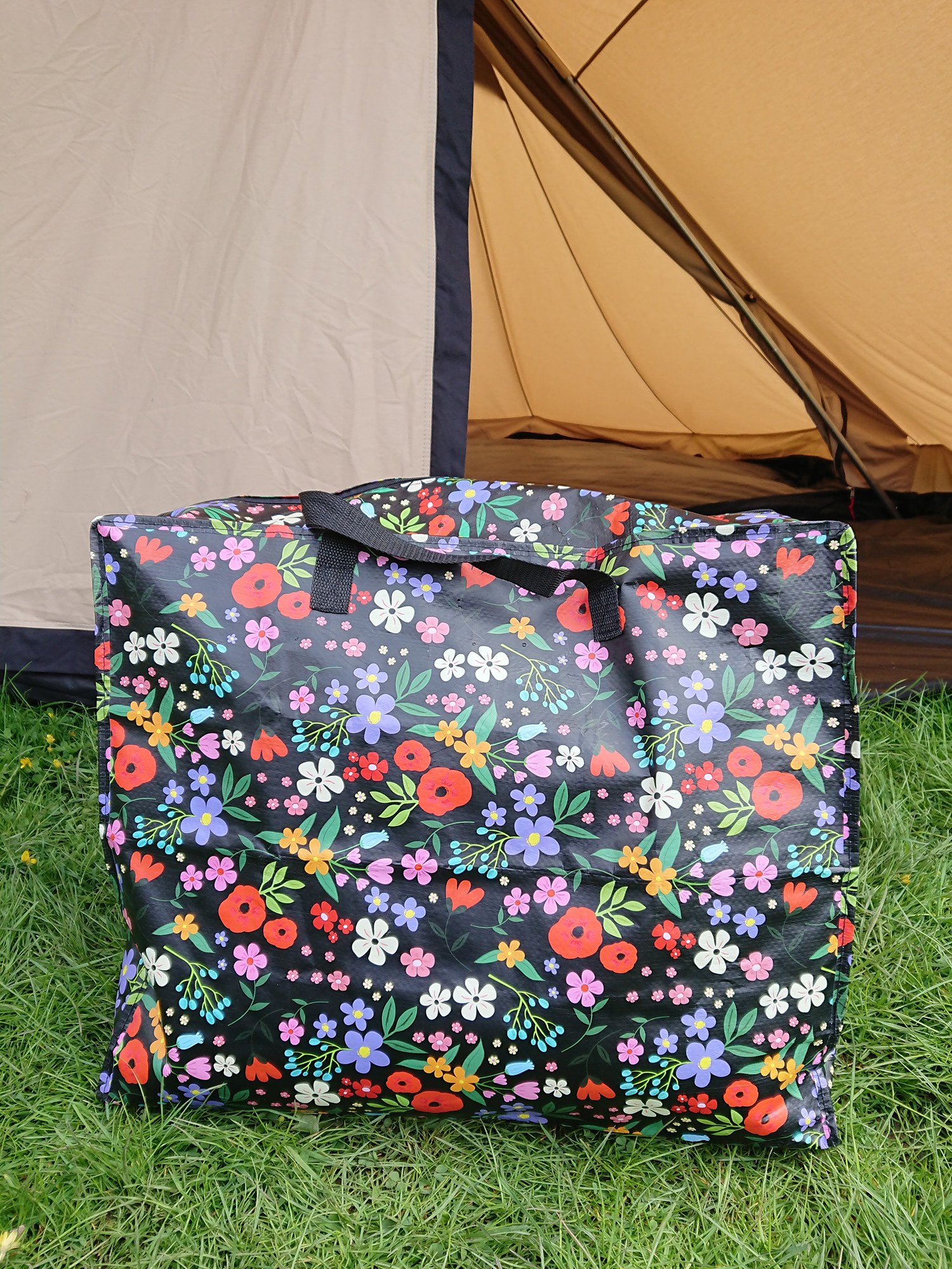 These jumbo recycled storage bags are perfect for camping!