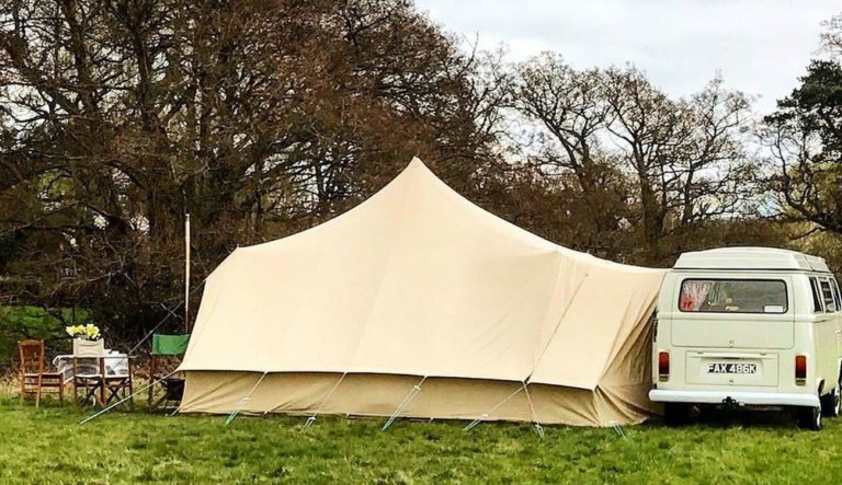 Dubpod canvas bell tent awning