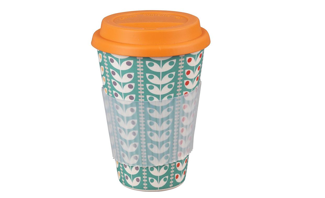 Retro Daisy Bamboo Eco Travel Mug 