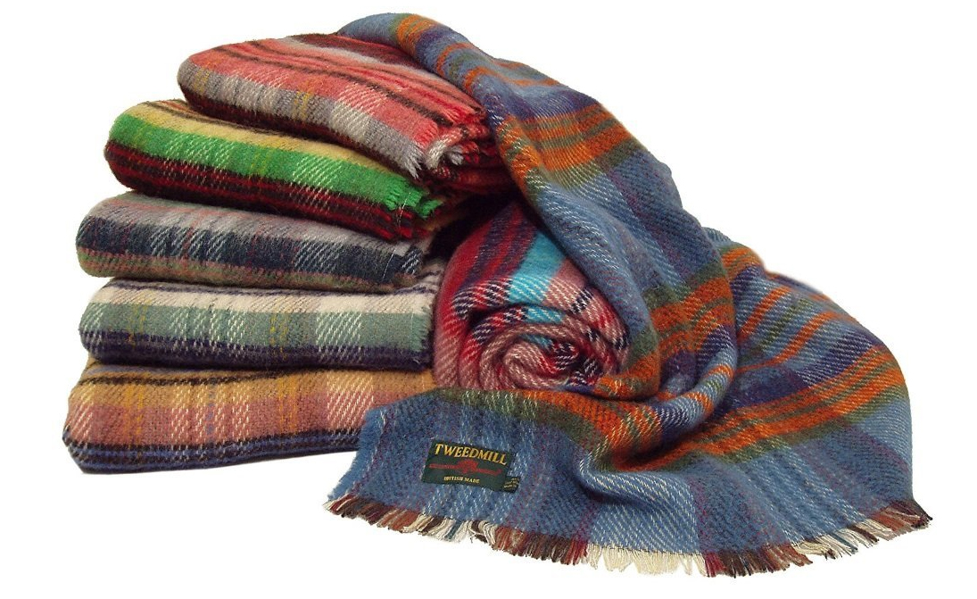 Large British Unique Recycled All Wool Blanket/Picnic Rug by Tweedmill