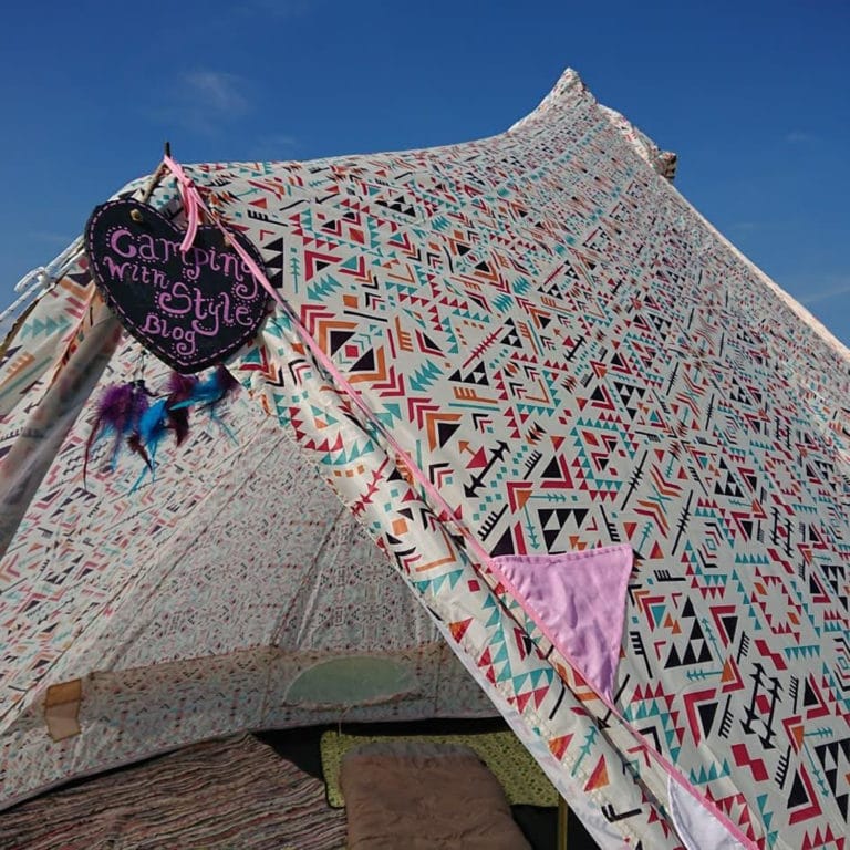 Boutique Camping Weekender Aztec Print Bell Tent