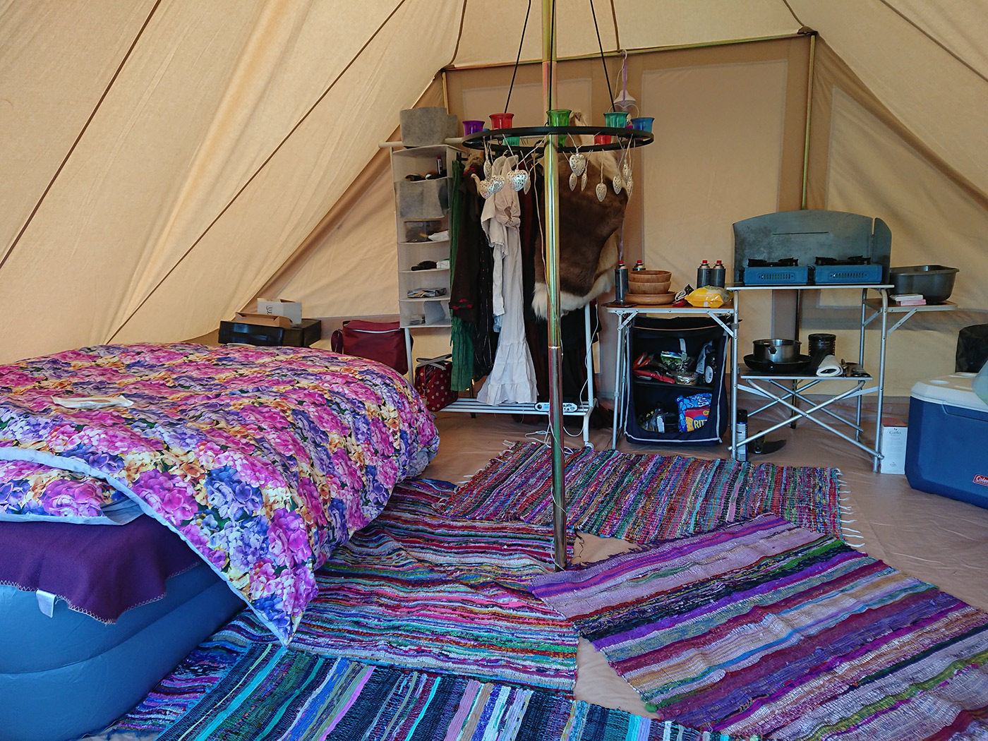 Inside the Bell Tent Boutique Touareg bell tent