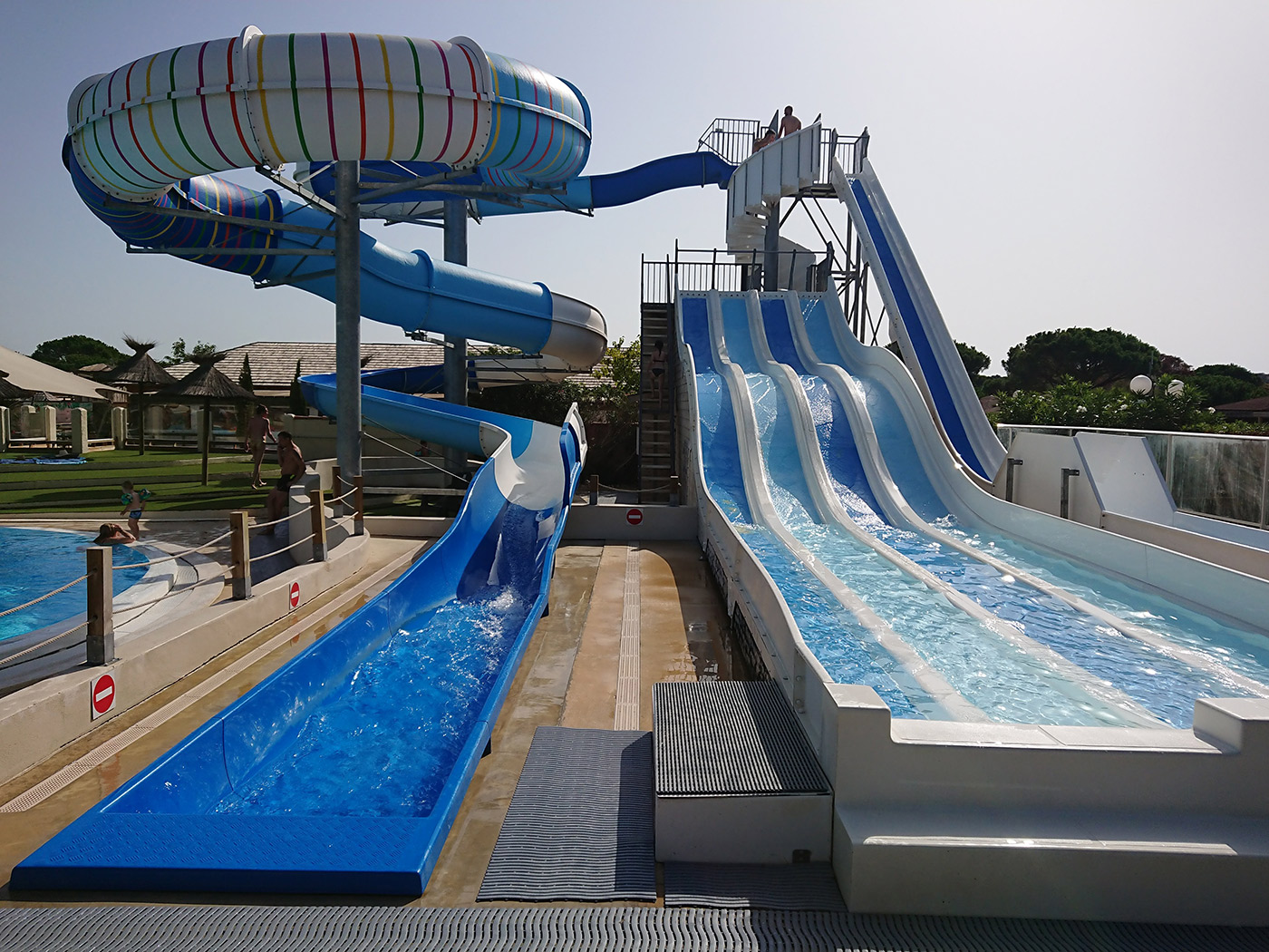 The family pool with water slides
