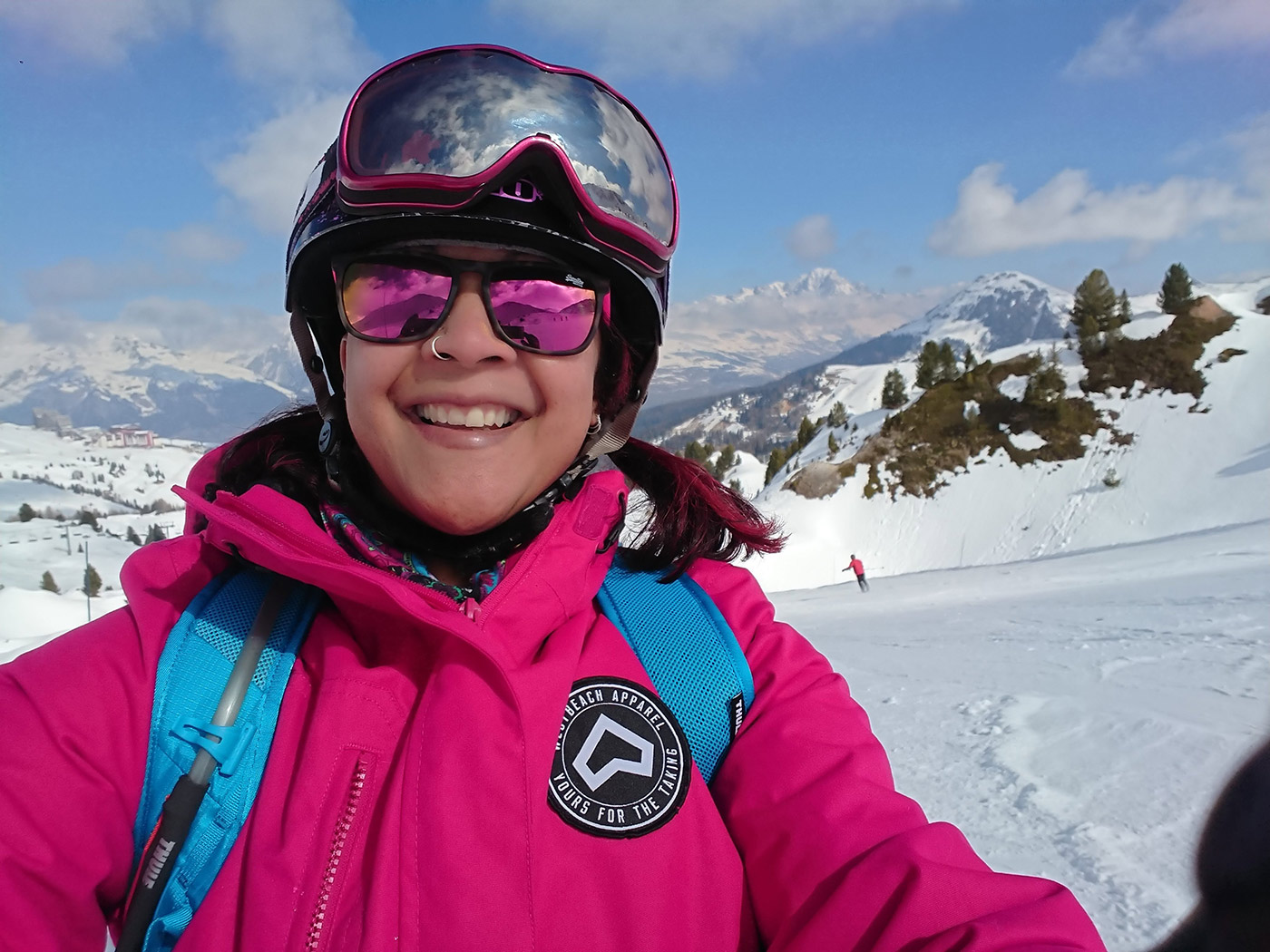 Shell solo snowboarding La Plagne