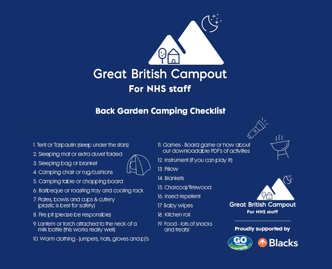 Back Garden Camping Checklist