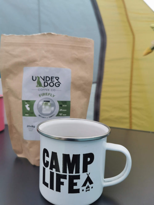 Underdog coffee bags for camping
