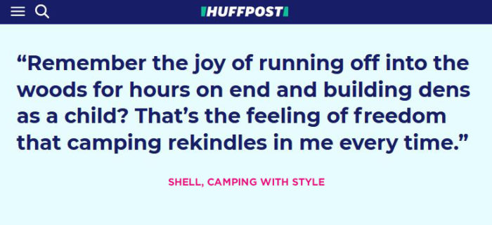 Huffpost quote on camping