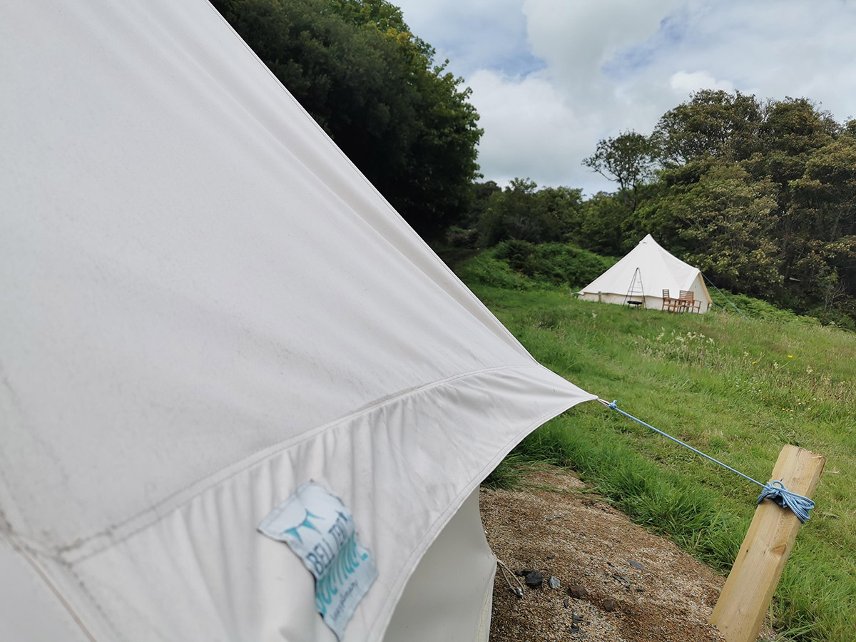 Bell tents at Treheli Farm