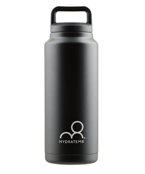 Hydratem8 Powder Black Explorer Insulated Water Bottle