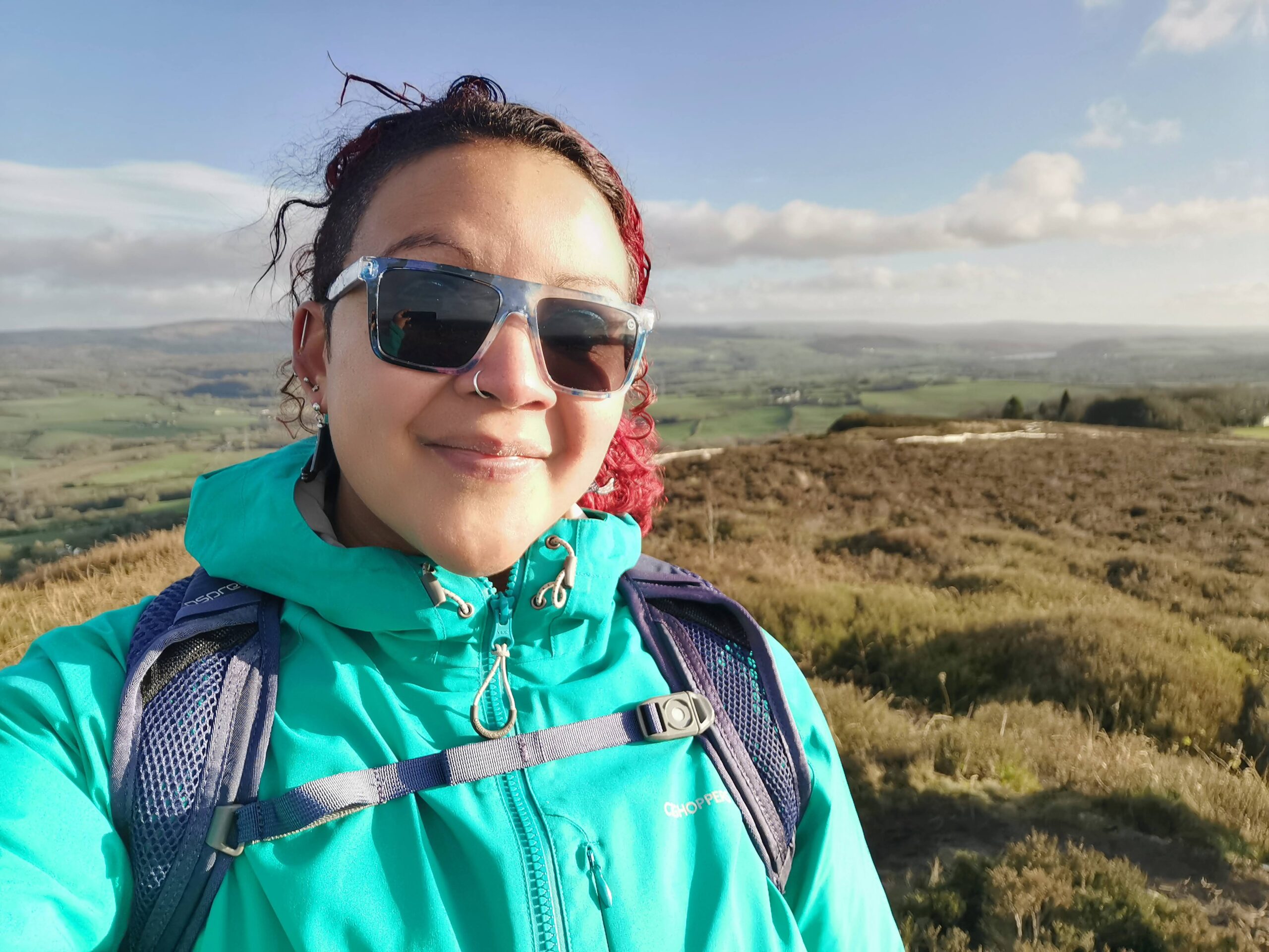 Outdoors walking during the covid 19 pandemic black hiker