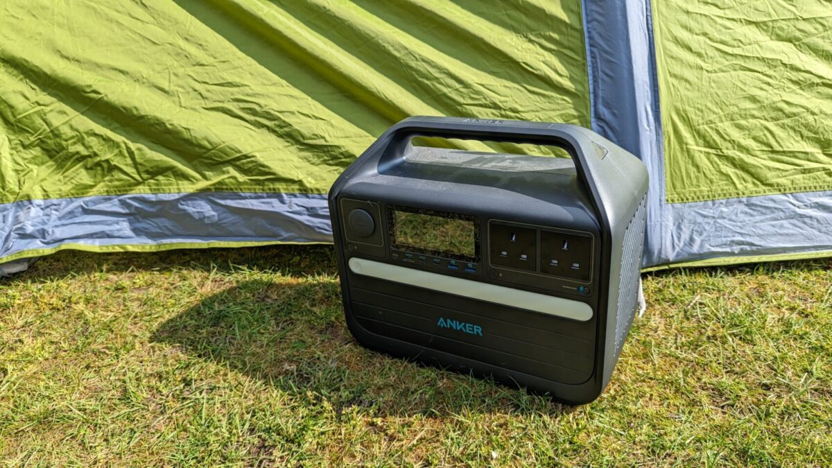 Anker 555 at the campsite
