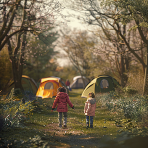 kids spring camping