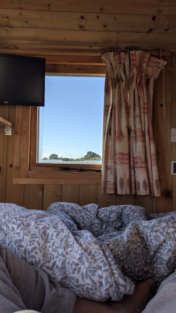 Inside the rustic, basic shepherd's hut